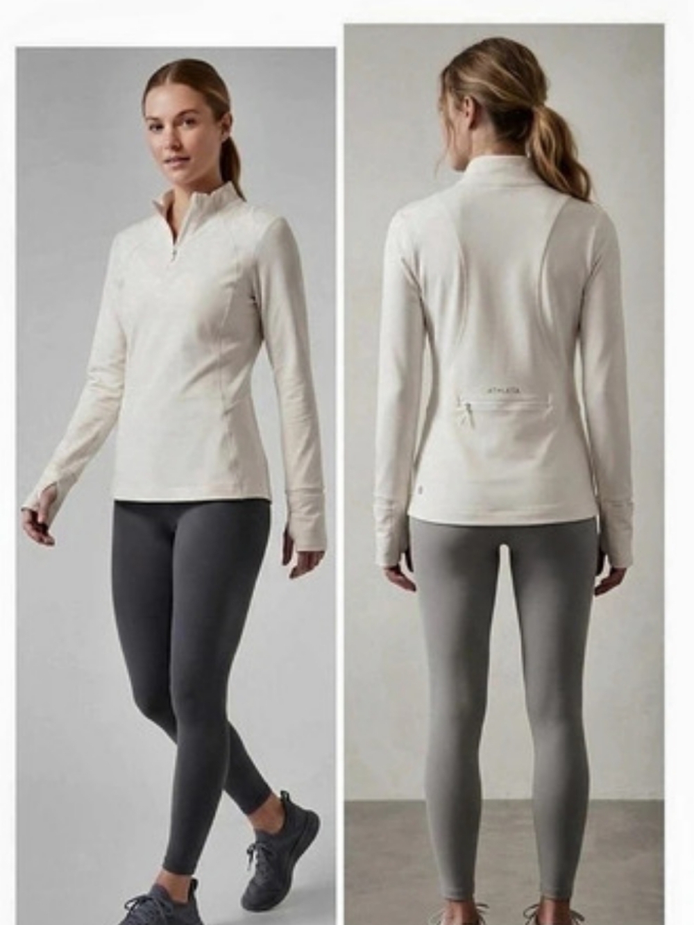 Athleta Haut Whistler Women's Quarter-Zip Pullover White Size 2X